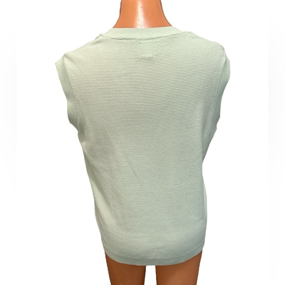 ASOS Design Mens Lightweight Knitted V-Neck Tank Vest Size Medium in Sage Green - Picture 5 of 10